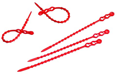 Westmark 100 Blitz-/Universalbinder, wiederverwendbar, Länge: 12 cm, Kunststoff, Rot, 153922E3