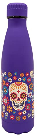 NERTHUS FIH 906 Botella Doble Pared 500 ml Acero Inoxidable Calavera, Termo Doble Pared para fríos y Calientes