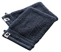 1001KDO POUR LA MAISON Lot de 2 Gants de Toilette Coton Garance Bleu Minuit