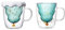SMEXXY 2 x Weihnachtsbaumbecher, niedliche Weihnachts-Kaffeetasse, Teetasse, Milchbecher, doppelwandiger Glasbaumbecher mit Deckel und Griff für Paare, Glas, Kaffeetassen