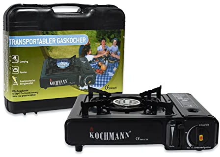 Kochmann® Gaskocher inkl. Tragekoffer, 1-flammig Campingkocher Camping Gas Kocher