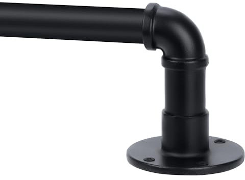 Industrial Curtain Rod, 30-168 Inch, Curtain Rods, Black Curtain Rod, Outdoor Curtain Rod, Rustic Curtain Rod, Room Divider Curtain Rod