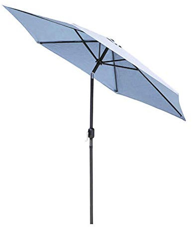 Parasol de table de terrasse 2,4 m/7,9 pieds inclinable parasol de jardin, auvent pliable résistant aux UV manivelle en aluminium pour balcon terrasse jardin extérieur parapluie pare-soleil abri (1)