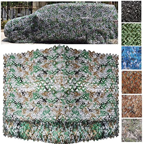 DGSFES Jagd Camouflage Tarnnetz, Woodland Camo Tarnung Netz,Militär Tarnnetz Dekoration Sonnenschutz,Tarnnetz als Sonnensegel Camping Deko Outdoor,Tarnung Fotografie,Wald,1X1m