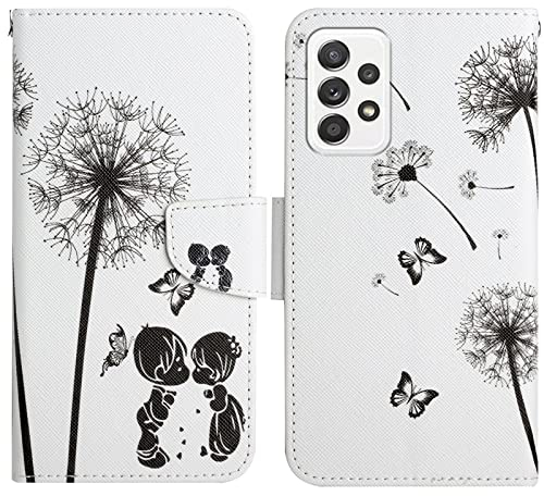 Verpotex Kompatibel mit Samsung Galaxy A23 4G/5G/ M23 5G/F23 5G/M13 4G Hülle, Handyhülle Hülle Premium Lederhülle Leder Klappbar Flip Case Tasche Magnet Kartenfach Klapphülle Schutzhülle (Löwenzahn)