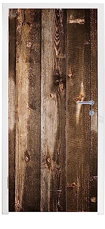 MuchoWow© Türverkleidung Türdeko Tapete Selbstklebend Tür Tattoo Regal - Muster - Vintage - Holz - 85x215 cm