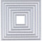 Rayher Stanzschablonen Quadrat, mit Steppnaht am Rand, Set 7teilig, Quadrate 1,9 - 7,2 cm, für Papiergestaltung, Kartengestaltung, Scrapbooking und vieles mehr, Prägeschablonen, Stahl, 50285000