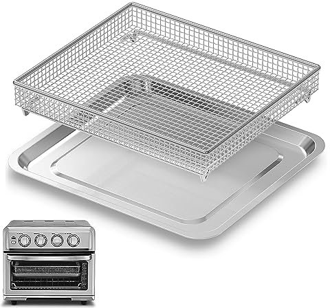 Stainless Steel Baking Tray Pan and Air Fryer Basket Compatible with Cuisinart Air Fryer TOA-060 and TOA-065 and TOA-070 (with Cuisinart TOA-060 and TOA-065)
