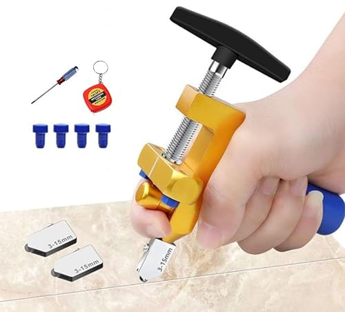 Kit di utensili 2 in 1 per tagliare le piastrelle di vetro, pinze per rompere il vetro, strumento per tagliare il vetro di alta qualità da 3 a 15 mm, con 2 lame da taglio, 4 piedini di contatto, kit