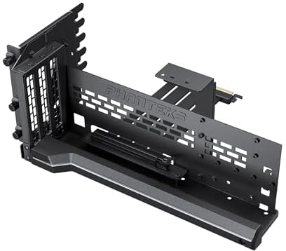 Phanteks Premium Vertical GPU Bracket - Black with DRGB Lighting, PCIe Gen 4 Riser Cable, Adjustable Tilt, Supports GPUs Up to 365mm