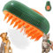 Brosse à Vapeur 3 en 1 Steamy pour Chiens et Chats - Élimine Efficacement Poils, Tomentose, Sous-poil et Nœuds (Vert)