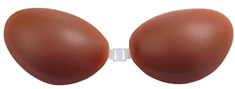 Ultra Padded Silicone, Stick on Bra Nude and Clear - A to C Cup (UK, Cup & Band, A, Tan)