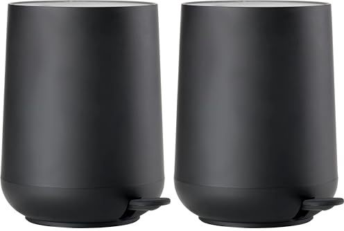 ZONE DENMARK, Nova Poubelle à pédale, pour salle de bain, noire, 5 l (Lot de 2)