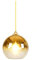Lampe à suspension moderne en forme de boule de verre avec miroir doré/or rose/argent - Lampe à suspension nordique créative E27 à tête unique - Luminaire de cuisine (couleur : doré - 20 cm) Lucky