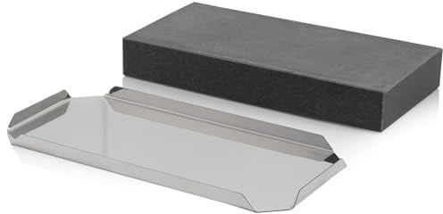 Mahlzeit Lavastein inkl. Edelstahlwanne | 1 Stück | 20 x 10 x 3 cm | Heiße Platte, Hot Stone Grill, Lavastein Steak, Steak Platte, Grillstein Steak, Stein Grill, Heißer Stein Zum Grillen