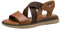 Tamaris Femme Comfort Damen Flache Sandale Plate, Écrou, 40 EU