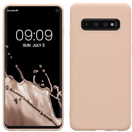 kwmobile Hülle kompatibel mit Samsung Galaxy S10 Hülle - weiches TPU Silikon Case - Cover geeignet für kabelloses Laden - Coconut Swirl