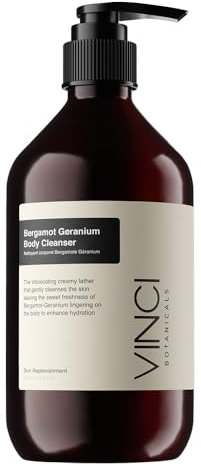 Vinci Botanicals Bergamot Geranium Body Cleanser | Aromatic Body Wash to Hydrate & Balance Skin | Alternative to Regular Soap | Fresh & Sweet Aroma | Vegan, Cruelty & Paraben-Free | 500 ml