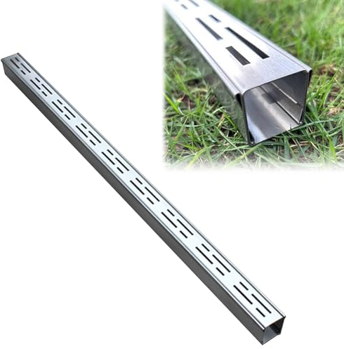 Rinnenablauf, Metallgraben-Abflusssystem für den Außenbereich, Duschabfluss-Rinnenrohr, lineares Rinnenablauf-Set für Auffahrt/Hof/Terrasse/Gehweg/Pflastersteine (5 x 5 cm (2 x 2))