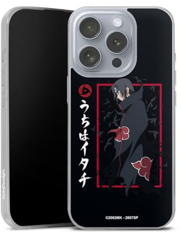 Slim Case kompatibel mit Apple iPhone 16 Pro Silikon Handyhülle transparent Hülle extra dünn Itachi Uchiha Offizielles Lizenzprodukt Naruto Shippuden