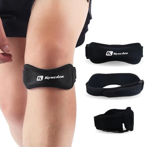 2 Rodilleras Ajustables, Cinta Rotuliana, Rodilleras Menisco y Ligamento con Correa para Tendón Rotuliano,Estabilización de la Articulación Correr, Saltar,Gimnasio,Alivio de tendinitis rótula