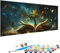 YALNSENN Peinture par Numéro pour Adulte, Arbre De La Vie Kit de Peinture à l'huile sur Toile Bricolage pour Enfant Débutants Avec Pinceau Pigment Acrylique 30x60cm cm Peinture Numero Livre L-G5