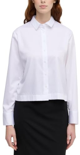 ETERNA Female Satin Shirt Bluse unifarben Oversize FIT 46_D_1/1, 1/1, weiß