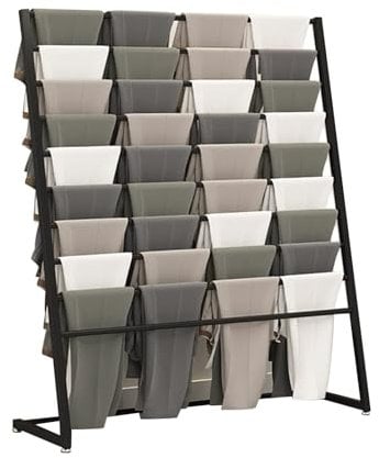 Handtuchständer Organizer Rack - Schalhalter Aufbewahrung - Hijab Schals Display-Rack, Bodenstehender Schal-/Seidenschalständer, Kommerzieller Kleiderständer, Hosenbügel, Schal-Organizer(Black,120X40X
