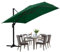 ISOISL Sombrilla 300 x 300 cm,sombrilla grande de jardín giratoria e inclinable,Parasol de terraza, protección UV50 para jardín o comedor al aire (Sombrilla-Verde, 300 x 300 cm)