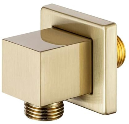 Wandanschlussbogen aus massivem Messing, G1,27 cm Wandmontage, Winkelauslass für Handbrause, 1,27 cm (1/2 Zoll) Wasserauslass für Badezimmer-Duschschlauch-Montage (Gold)