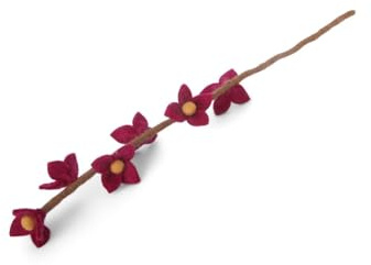 Gry & Sif Handgemacht & Fairtrade-Zertifiziert Stilvolles dänisches Design X Nepali Kunsthandwerker| Cerise Blumen am Stiel aus Filz - Künstliche Blumen für Wohnzimmer Dekoration | Cerise