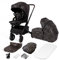 BabyVoyage Kombikinderwagen 2-in-1 ohne Babyschale – Babywanne & Sportsitz, Räder 360° Stoßdämpfer, Federung, Höhenverstellbarer Griff, Zusammenklappbargleiten, Zubehör-Sternenhimmel-Schwarz-Gold