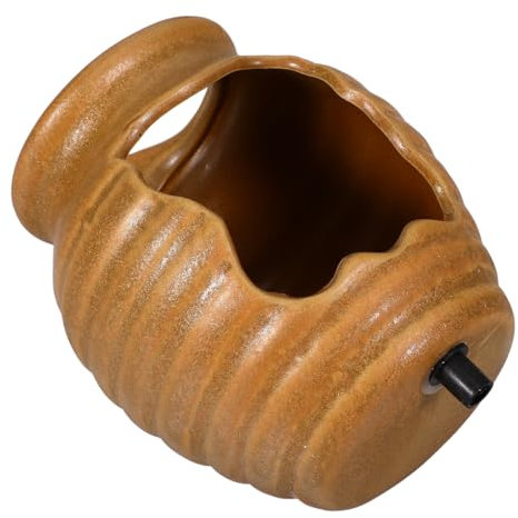 HIAKDOFT Vintage Keramikkrug Wasserfallbrunnen Für Innen Außen Keramikgefäß Mit Natürlichem Wasserfluss Zirkulierender Brunnen Ohne Pumpe Dekoratives Wasserspiel Für Garten Und Wohnzimmer