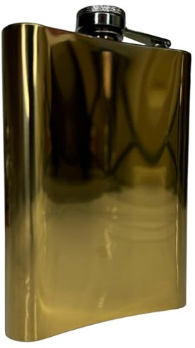 8oz Stainless Steel Hip Flask Set for Men & Women – Ideal for Whiskey, Vodka, Rum (Gold)
