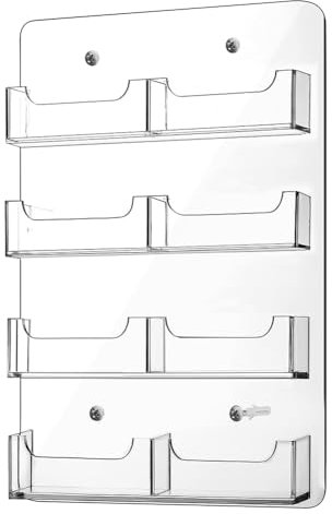 Suoumwa Support de Carte de Visite en Acrylique Monture Murale Multiple Carte en Acrylique Organisateur D'Origine Autocollant Stand de Carte D'Organisateur D'Organisateur Autocollant Stand