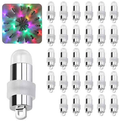 Fancysky 30 Pezzi Luci per Palloncini Impermeabili con Interruttore e Gancio, Mini Luci LED a Luce Colorata per Palloncini, Lanterna di Carta, Natale, Matrimonio, Festa, Decorazioni