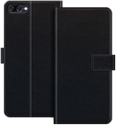 ESACMOT Housse Folio en Cuir PU pour Zenfone 4 Max ZC520KL - Noir | 5.2 Housse portefeuille flip avec porte-cartes, support et fermeture magnétique, style à texture fine
