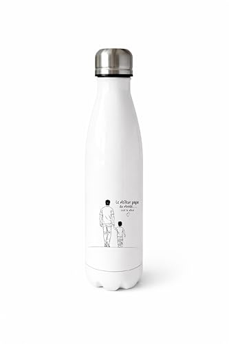 Générique Gourde Personnalisée Papa 750 ml en Acier Inoxydable – Le Meilleur Papa du Monde C'est le Mien – Cadeau Fête des Pères – Bouteille Réutilisable