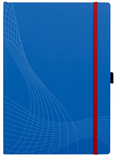 AVERY Zweckform 7045 Notizbuch notizio (A4, Softcover, gebunden, kariert, 90 g/m², 80 Seiten, Notizblock mit Innentasche, Stiftschlaufe, Verschlussband und Lesezeichenband) blau