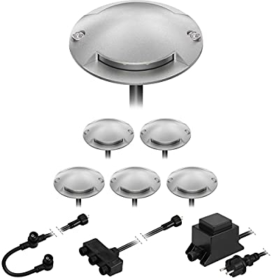 ledscom.de LED Boden-Aufbau-Leuchte Bunda, 2-flammig, für außen, befahrbar, warm-weiß, 6er Set