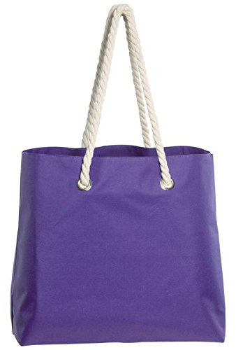 Preiswert&Gut Strandtasche Lila mit Kordelhenkel 45 x 18 x 35 cm