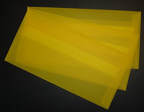 LYSCO® Umschläge-Set mit 10 Stück DIN lang Gmund transparente Briefumschläge Farbe gelb haftklebend 100g/m² (UMS-120)