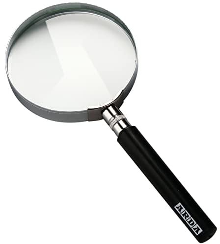 Arda Lente Di Ingrandimento - Lente D'ingrandimento Classica Con Vetro Ottico. Lenti Ingrandimento Con Zoom 3x. Diametro Lente Di 75mm
