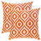 TreeWool Dekorativer Kissenbezug (50 x 50 cm, Orange) Ikat Ogee Design 100% Baumwolle (2er Pack)
