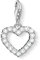 Thomas Sabo Damen Charm-Anhänger Romantisches Herz Charm Club 925 Sterling Silber 1482-051-14