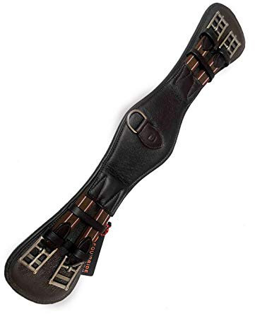 Equipride - Sottopancia da dressage super morbida, 100% pelle di vitello inglese, 70 cm, colore: Marrone