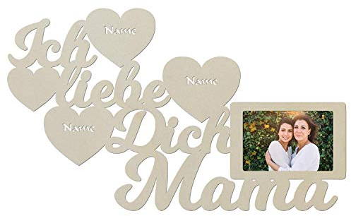 Mutter Geschenkideen Danke das es Dich gibt Geschenk zum Muttertag Geburtstag Beste Mama Geschenke personalisiert mit Name Gravur Bilderrahmen 10x15 cm (V1)