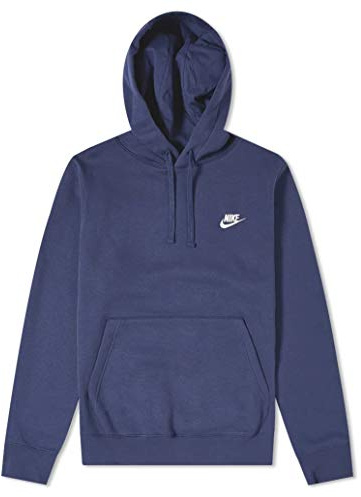 Nike Herren Hoodie Sportswear Club Fleece, Midnight Navy/Midnight Navy/White, 4XL, BV2654-410