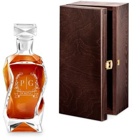 Maverton Whisky Karaffe mit Gravur, Whisky Dekanter, 700ml, personalisiert