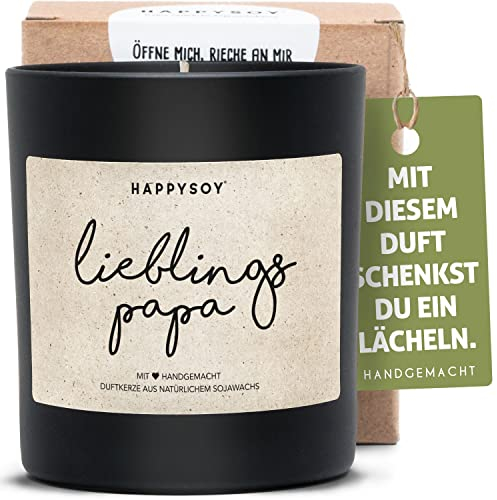 Vatertagsgeschenk Lieblingspapa Duftkerze im Glas mit Spruch - natürlich handgemacht - nachhaltiges persönliches Geschenk für Vater Papi Papa - kleine Geschenkidee für Männer Väter - Danke sagen